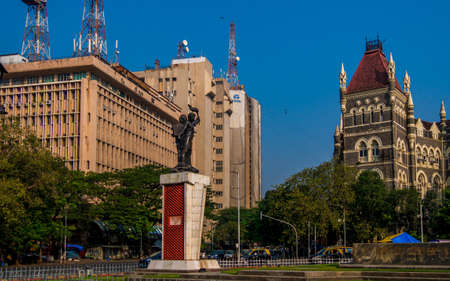 MUMBAI, INDIA - November 26, 2021 : Hutatma Chowk (Martyr's Square), famous attraction of South Mumbai visited by many touristsのeditorial素材