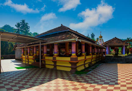 Malvan, INDIA - December 19, 2021 : Sateri devi Jala mandir, an ancient temple surrounded by a water pond situated at Konkan, coastal maharashtra.のeditorial素材