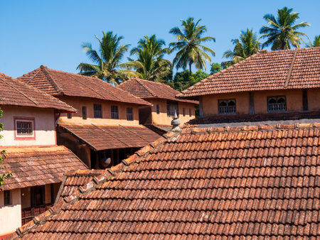 Architecture of old heritage Indian house with Roof top. Indian Architecture design.の写真素材