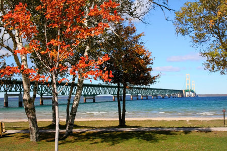 Mackinac Bridgeの写真素材