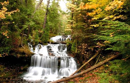 Wagner Water falls in Michigan upper peninsulaの写真素材