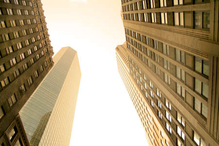 High rise buildings in sepia color tone の写真素材