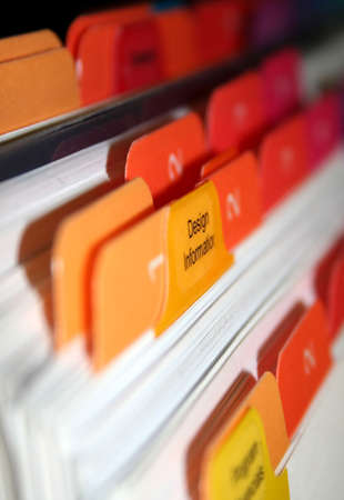 program financials tabs in a bussiness folderの写真素材