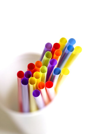 Straws On White