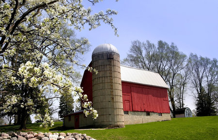 Scenic Red Barnの写真素材
