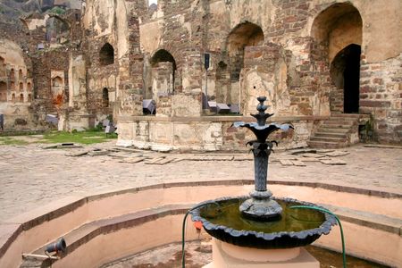 Fountain In Golkonda Fortのeditorial素材