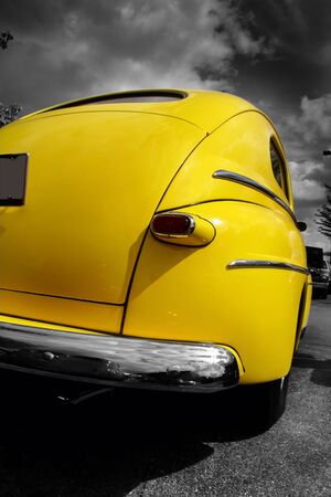 Yellow Classic Carの写真素材