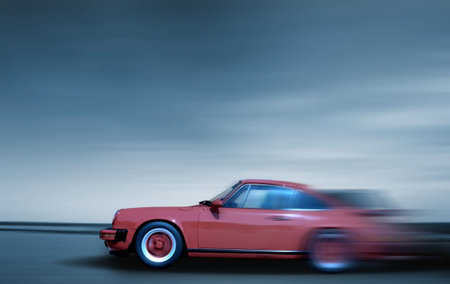 Fast moving car