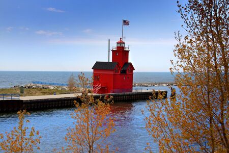 Holland Michigan light houseの写真素材