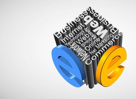 An illustration of metallic e-business conceptの写真素材