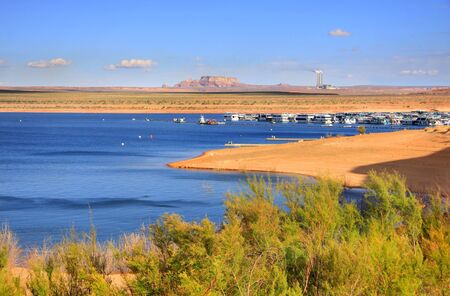 Scenic landscape of Lake Powell near Page Arizonaの写真素材
