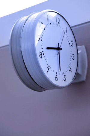 Big wall clock mounted on the wall