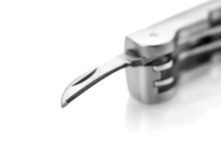 Small box cutter knife on white backgroundの写真素材