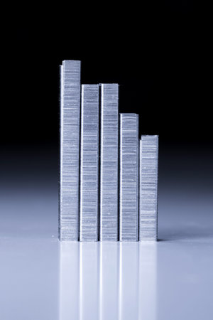 Staple strips arranged in the form of graph 
