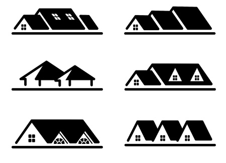 Different home roof icon setの写真素材