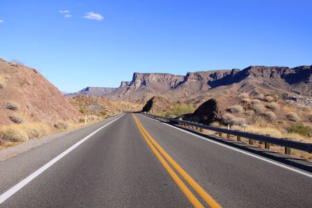 Scenic landscape by the historic route 66の写真素材