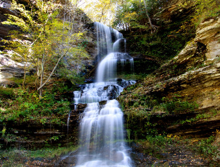Beautiful Cascade water falls in West Virginiaの写真素材