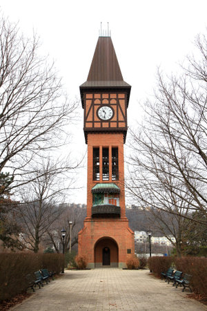 Historic clock tower in Goebel park near Cincinnatti
