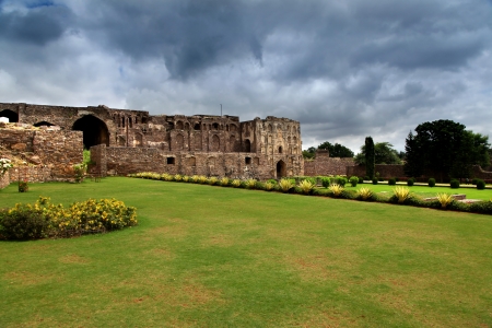 Historic Golconda fort in Hyderabad, Indiaの写真素材