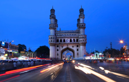 HYDERABAD,INDIA -AUGUST 29    Charminar in Hyderabad on August 29,2012, Is listed among the most recognized structures in India, Built in 1591 のeditorial素材