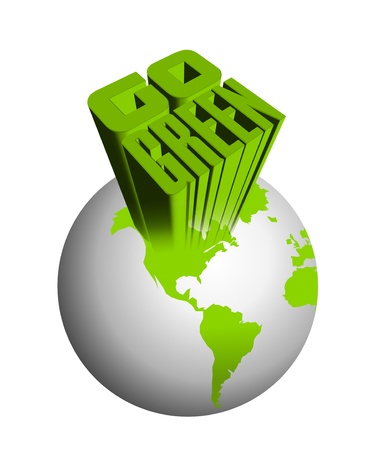 An illustration of 3d go green iconの写真素材