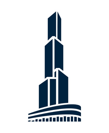 Vector illustration of tall building real estate iconのイラスト素材