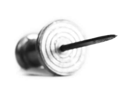 Extreme close up shot of metal push pinの写真素材