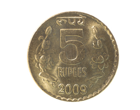 Five Rupee coinの写真素材
