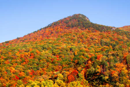 Seneca rocks peak with colorful autumn time.の写真素材