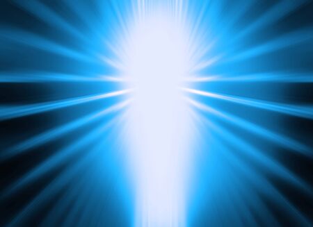 Abstract blue light flare backgroundの写真素材