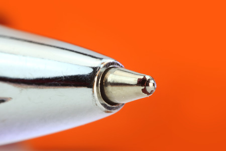 Extreme close up shot of ball point penの写真素材