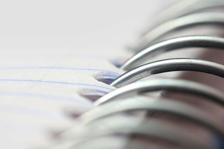 Extreme close up shot of spiral on the bookの写真素材