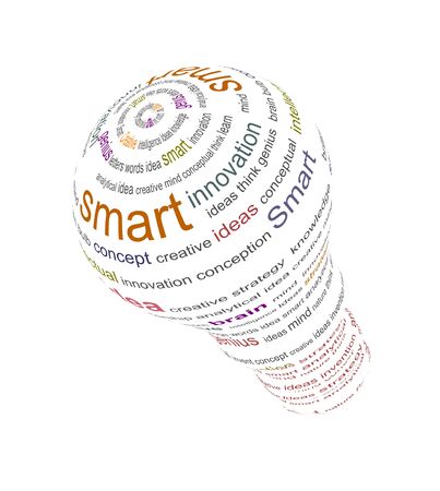 An illustration of bulb made with textの写真素材