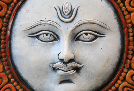 Close up shot of lord Shiva's statueの写真素材