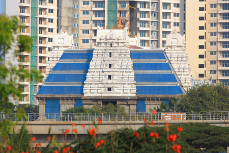 Modern ISKCON temple in Bangalore cityの写真素材