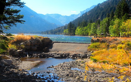 Twin lakes recreation area in Sierra Nevada mountains near Bridgeport California