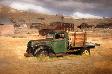 Bodie- October 3 :Bodie is a mining camp from a gold rush era in 1859 situated in the Bodie Hills east of the Sierra Nevada mountains in Bodie historic state park on Oct 3, 2016.のeditorial素材