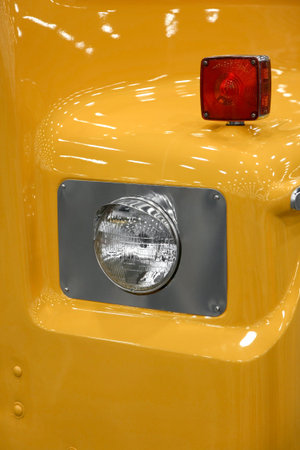 Close up shot of old truck head lamp