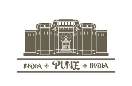 Vector illustration of Shaniwar wada in Pune Indiaのイラスト素材