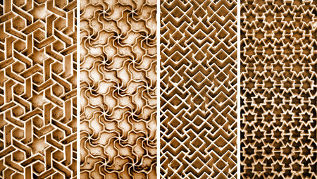 Collage of different intricate patterns on the wall exteriors