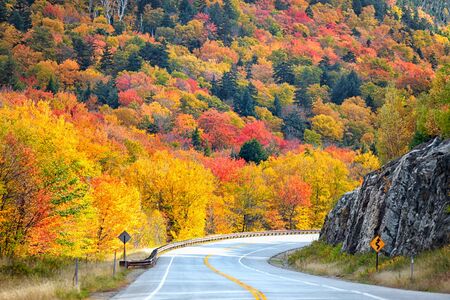 Scenic drive through New England country sideの写真素材