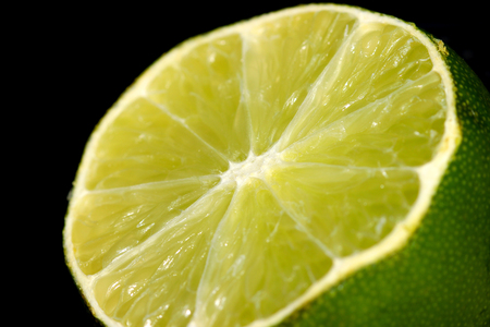 Close up shot of cut limeの写真素材