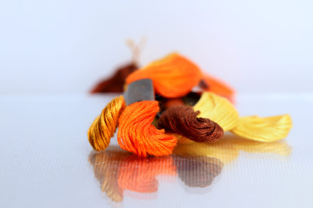 Color threads bunch isolated on white background