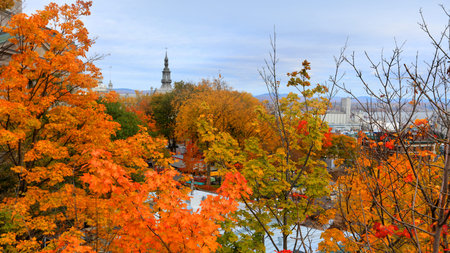 Quebec city in Canada, autumn timeの写真素材