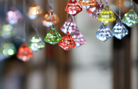 Colorful decorative ornaments close up shotの写真素材