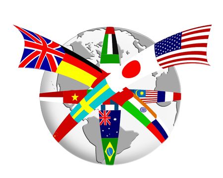 Globe And Flag Abstractのeditorial素材