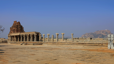 Historic Vijaya Vittala temple in Hampi runes in Indiaの写真素材