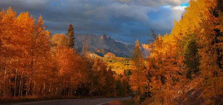 Scenic San Juan skyway in autumn timeの写真素材