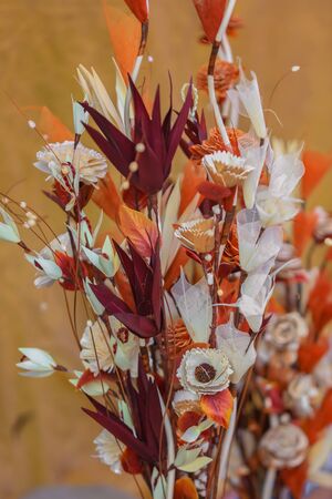 Artificial flowers bouquet close up shotの写真素材