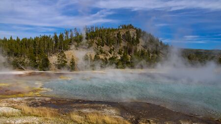Geothermal activity in yellowstone national parkの写真素材